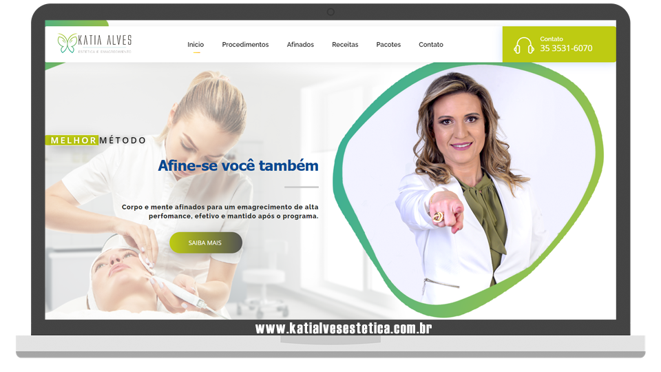 Site Katia Alves Estética desenvolvido pela WILCOMP